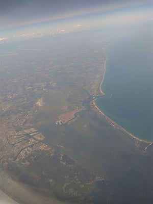 Aerial view of Venice, while flying to Germany and the UK to promote the Grifus brand. True Italian spirit!